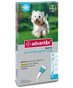 ADVANTIX SPOT ON ANTIPARASSITARIO PER CANI DA 4 A 10 KG - BAYER.